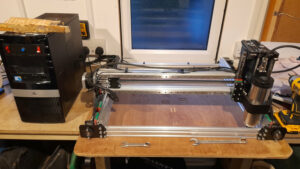 DIY CNC machine setup with a PC