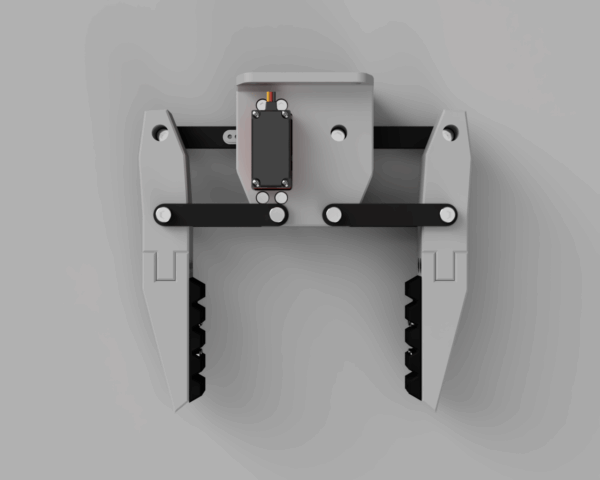 top view of a 3D printed robot gripper
