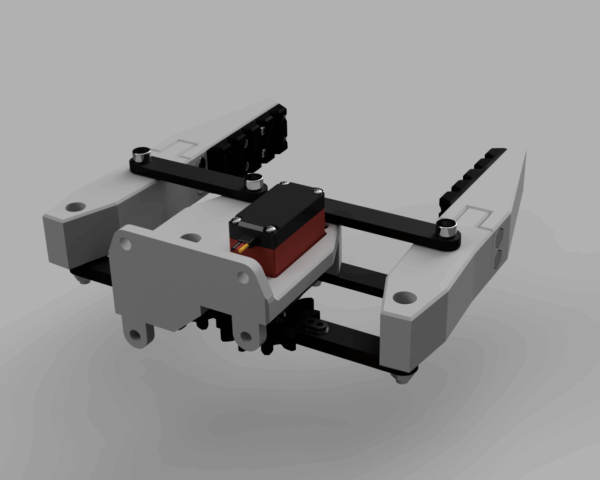 back view of the 3D printed robot gripper assembly